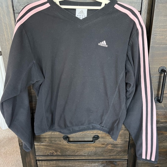 Adidas climawarm fleece long sleeve with Pink Stripes M - Picture 1 of 3